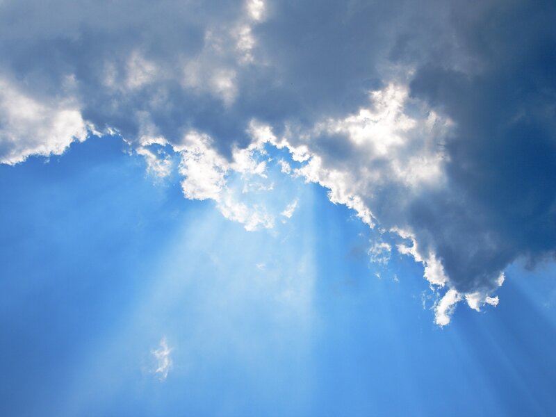Sunlight breaking through clouds