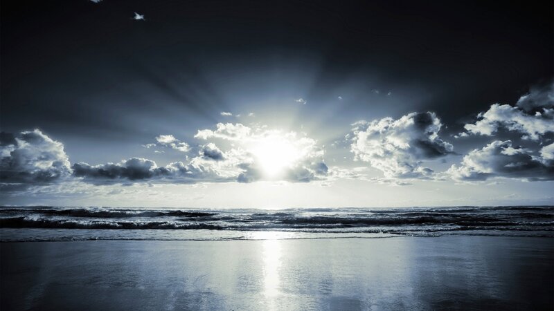 Sunlight breaking through storm clouds
