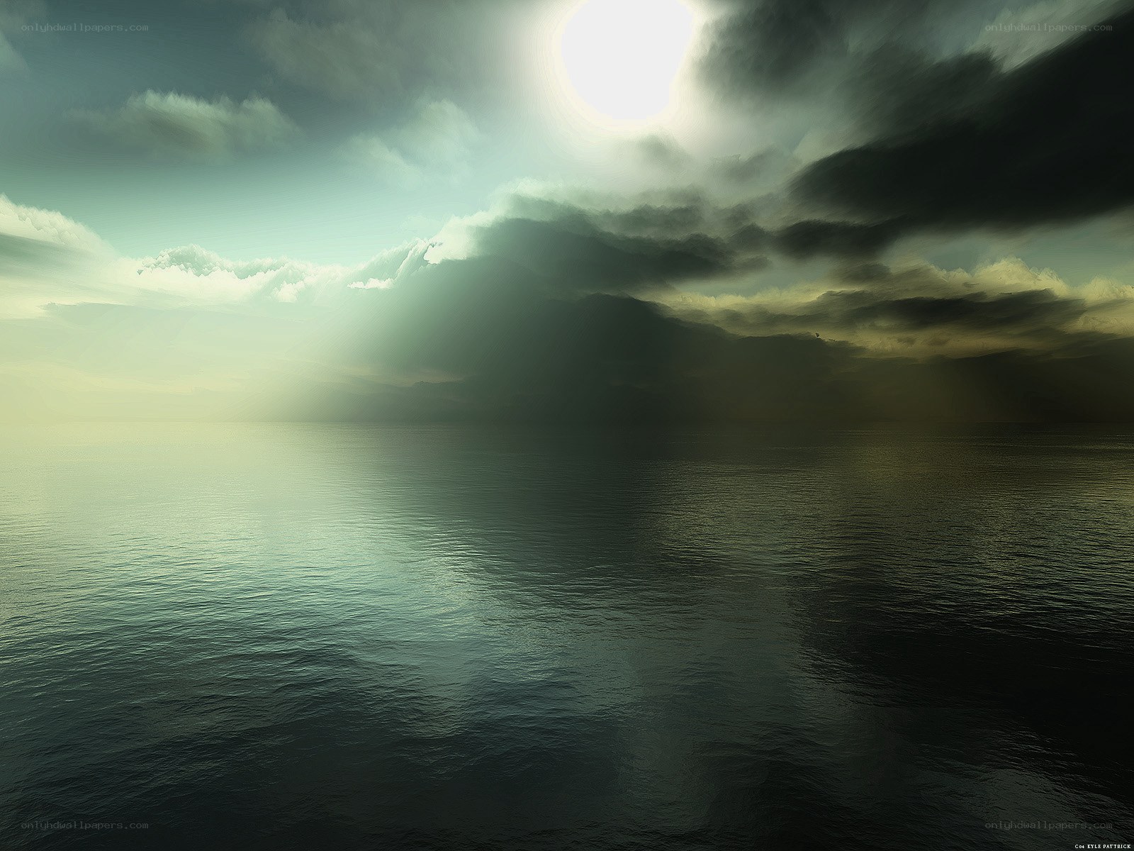 Sunlight breaking through storm clouds
