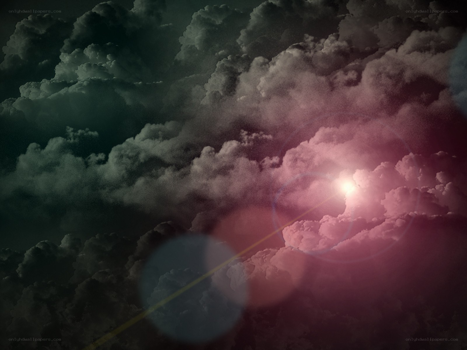 Sunlight breaking through storm clouds