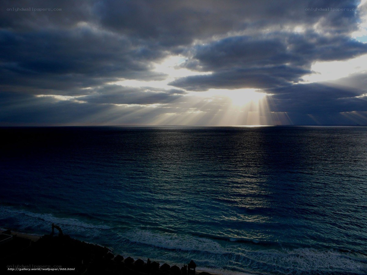 Sunlight breaking through storm clouds