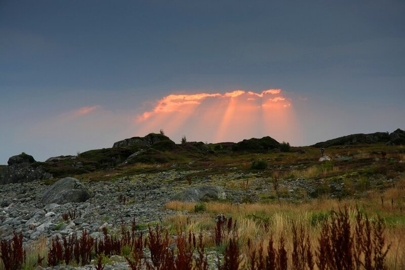 Sunlight breaks through clouds