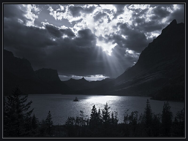 Sunlight breaks through storm clouds