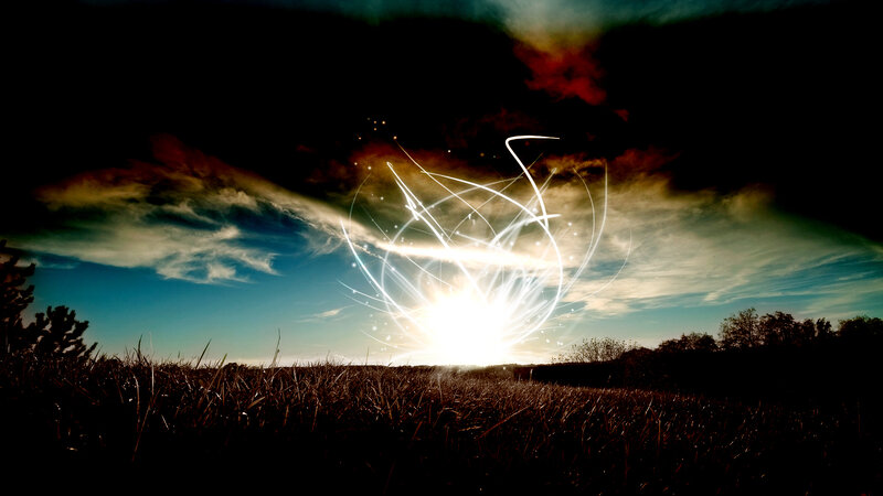 Sunlight burst in a field