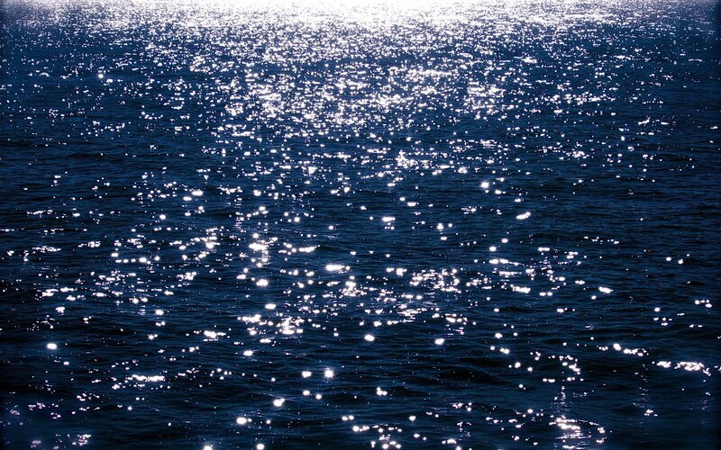 Sunlight glinting on ocean water