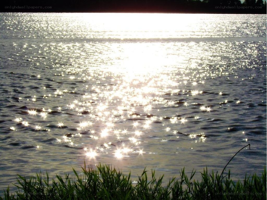 Sunlight glinting on water