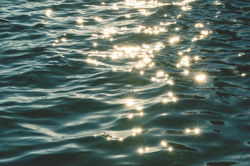 Sunlight glinting on water