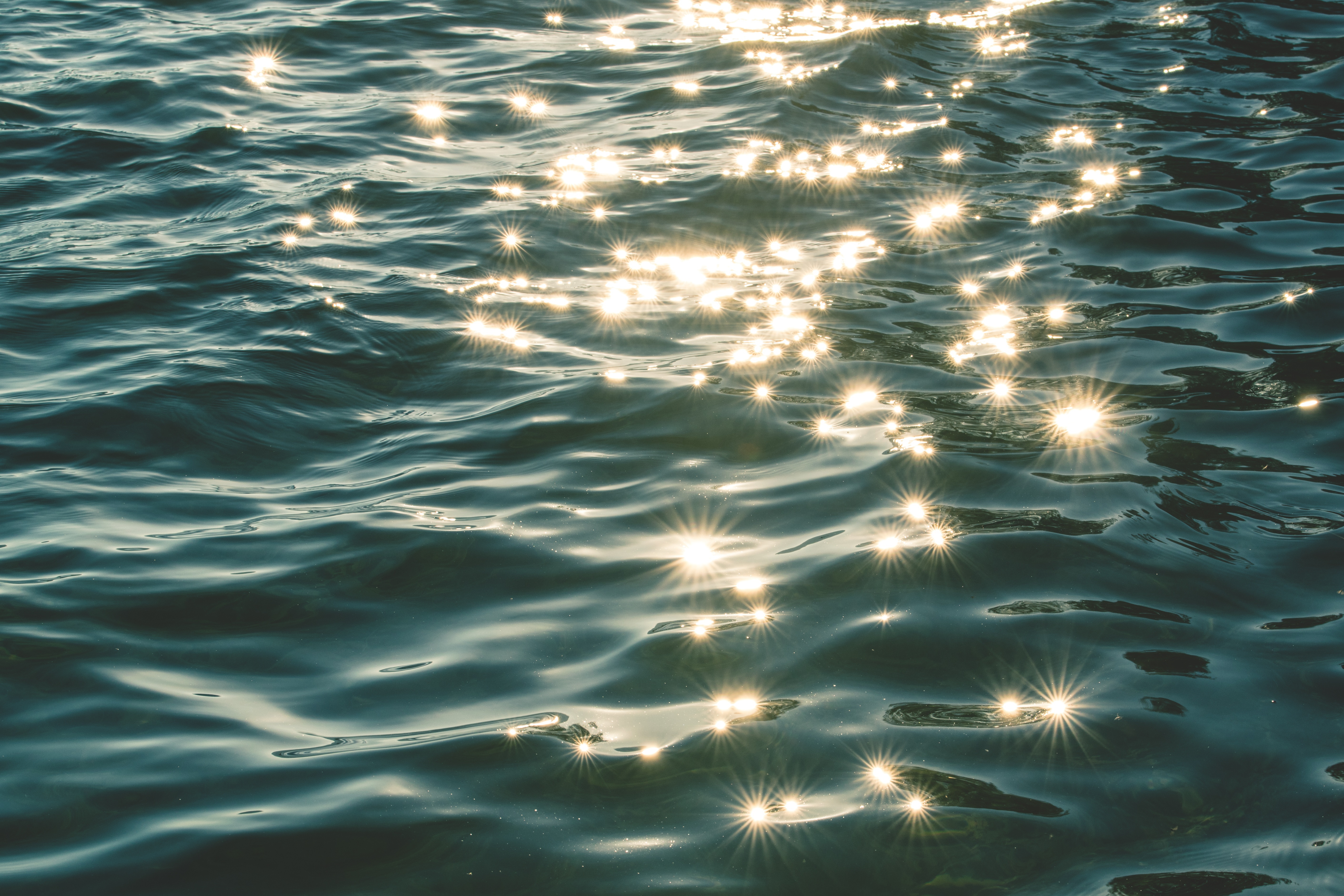 Sunlight glinting on water
