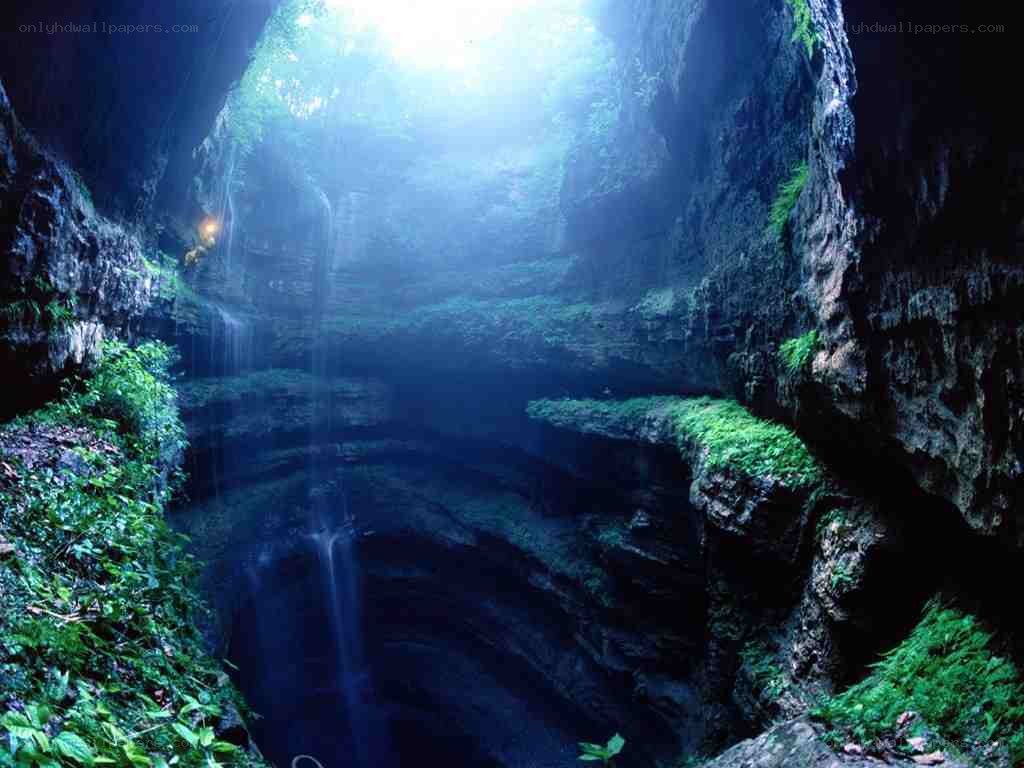 Sunlight in a deep canyon