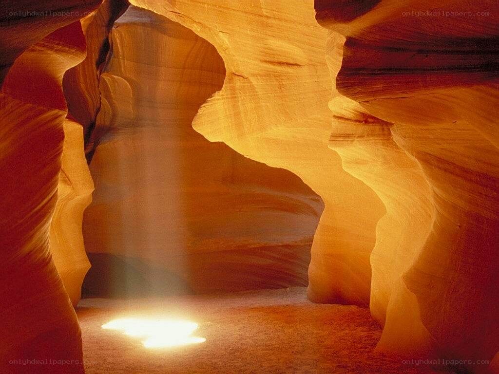 Sunlight in a sandstone canyon