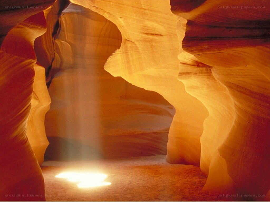 Sunlight in a sandstone canyon