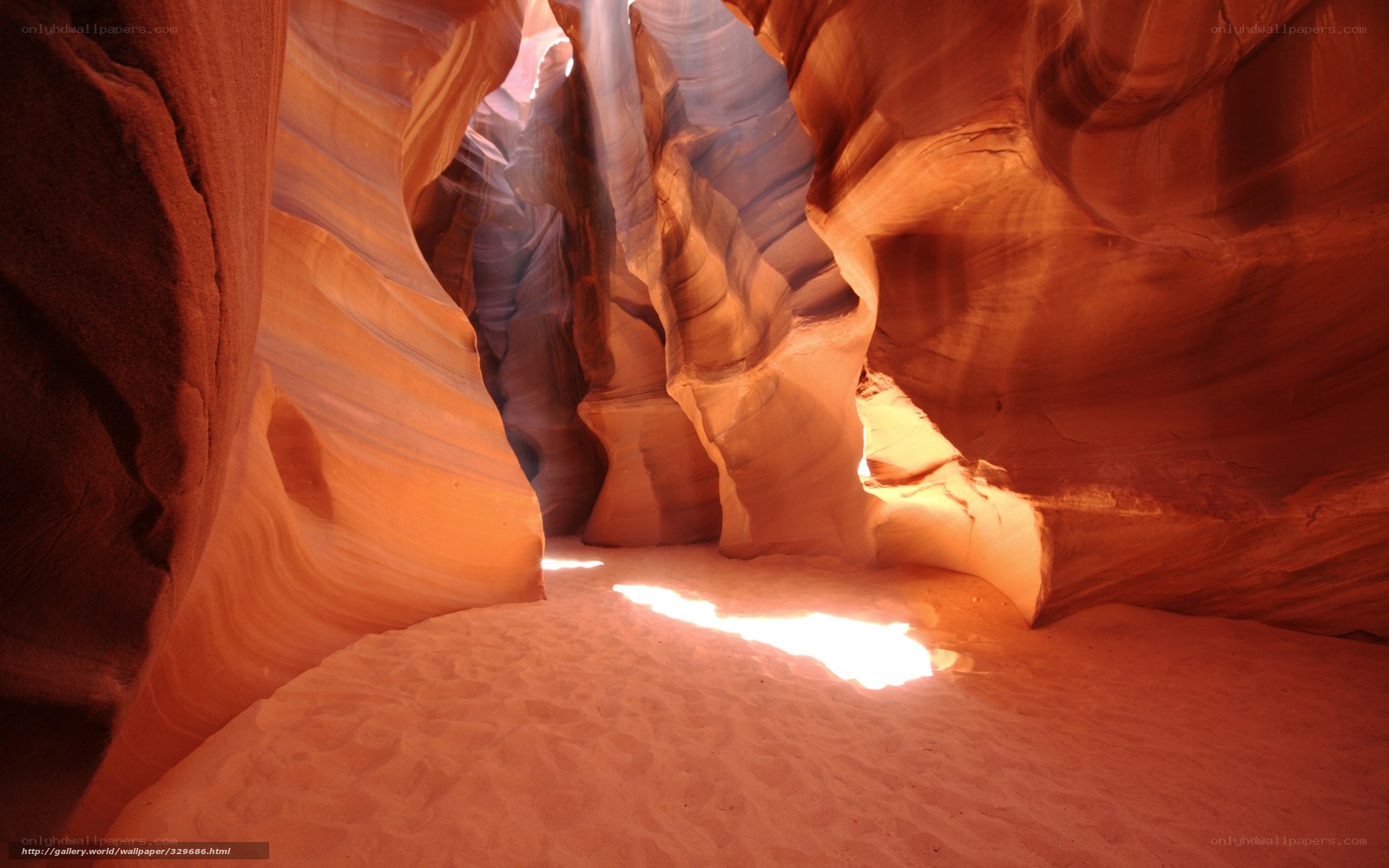 Sunlight in a sandstone canyon
