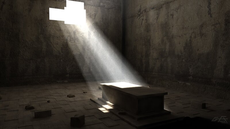 Sunlight in a stone chamber