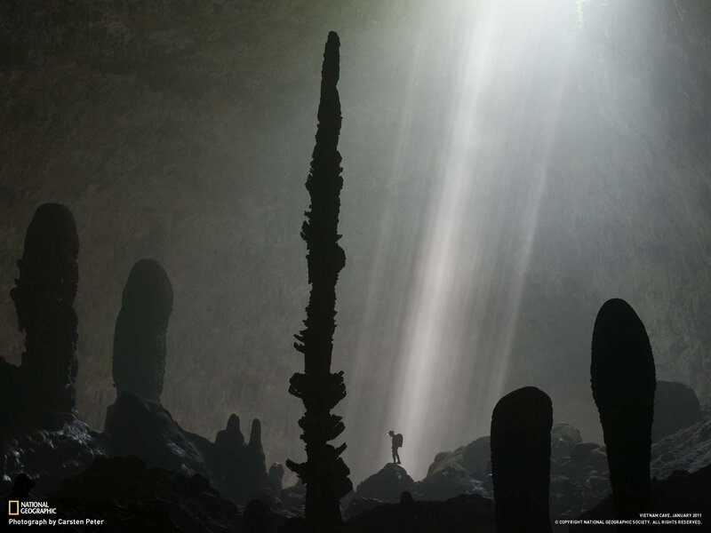 Sunlight in a Vietnamese cave