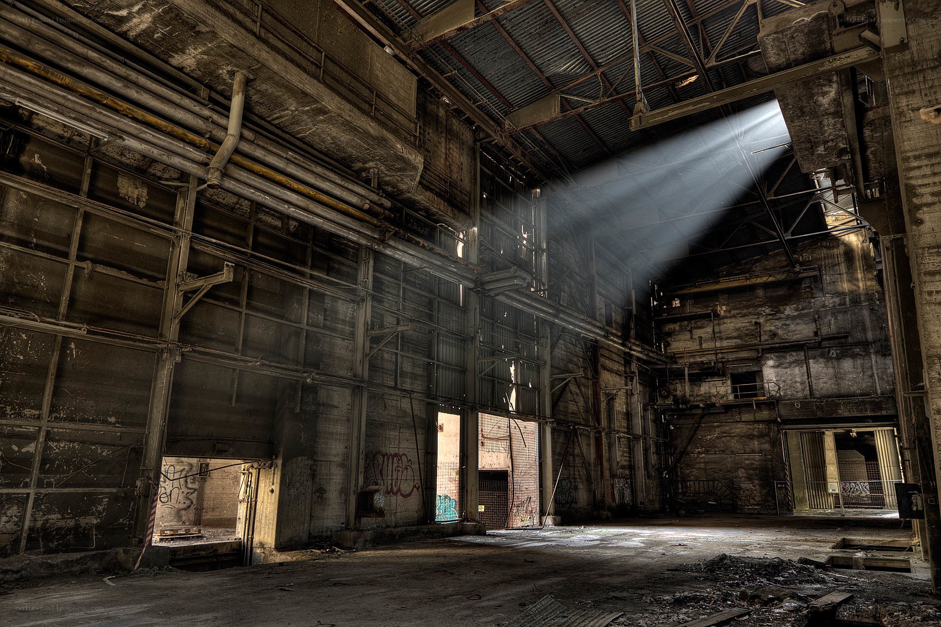 Sunlight in an abandoned factory