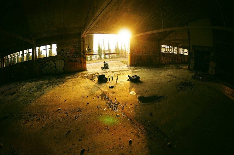 Sunlight in an abandoned warehouse