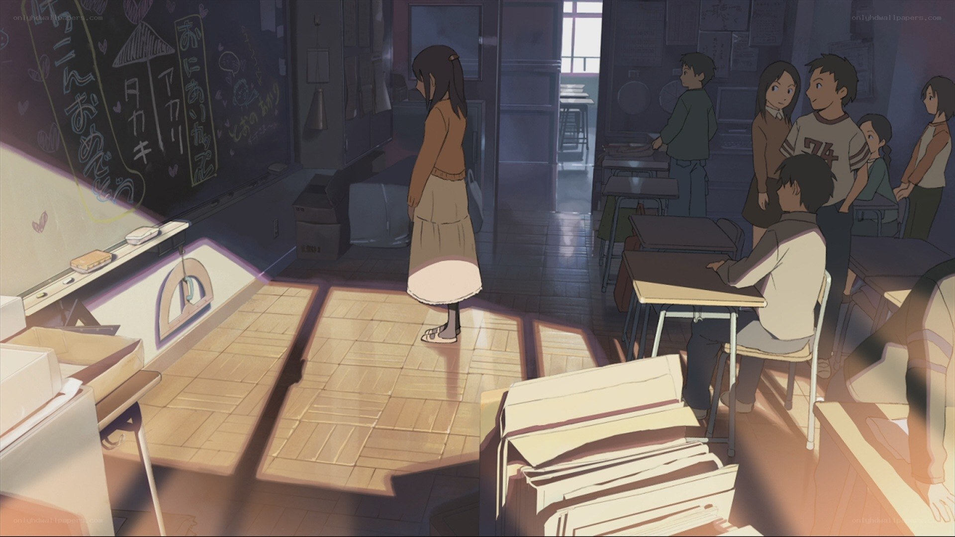 Sunlight in an empty classroom