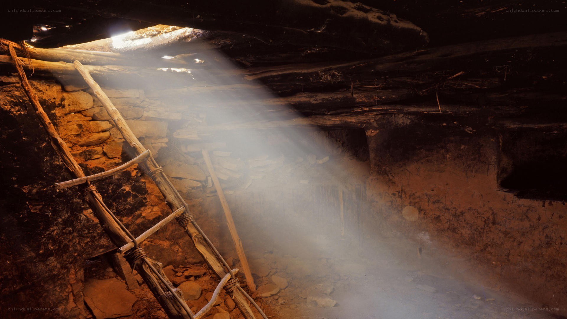 Sunlight in ancient cave dwelling