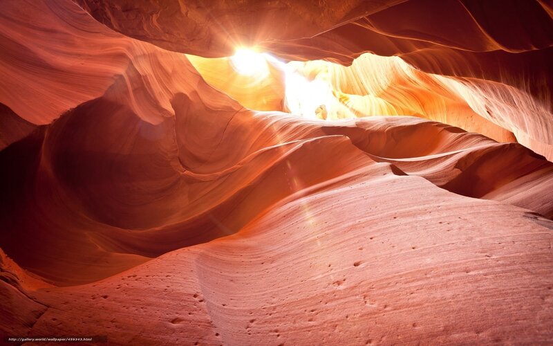 Sunlight in Sandstone Canyon — Red, Dramatic
