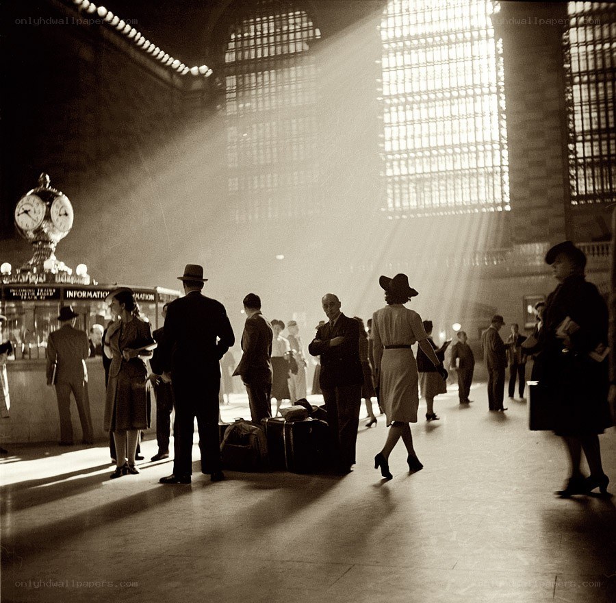 Sunlight in the train station
