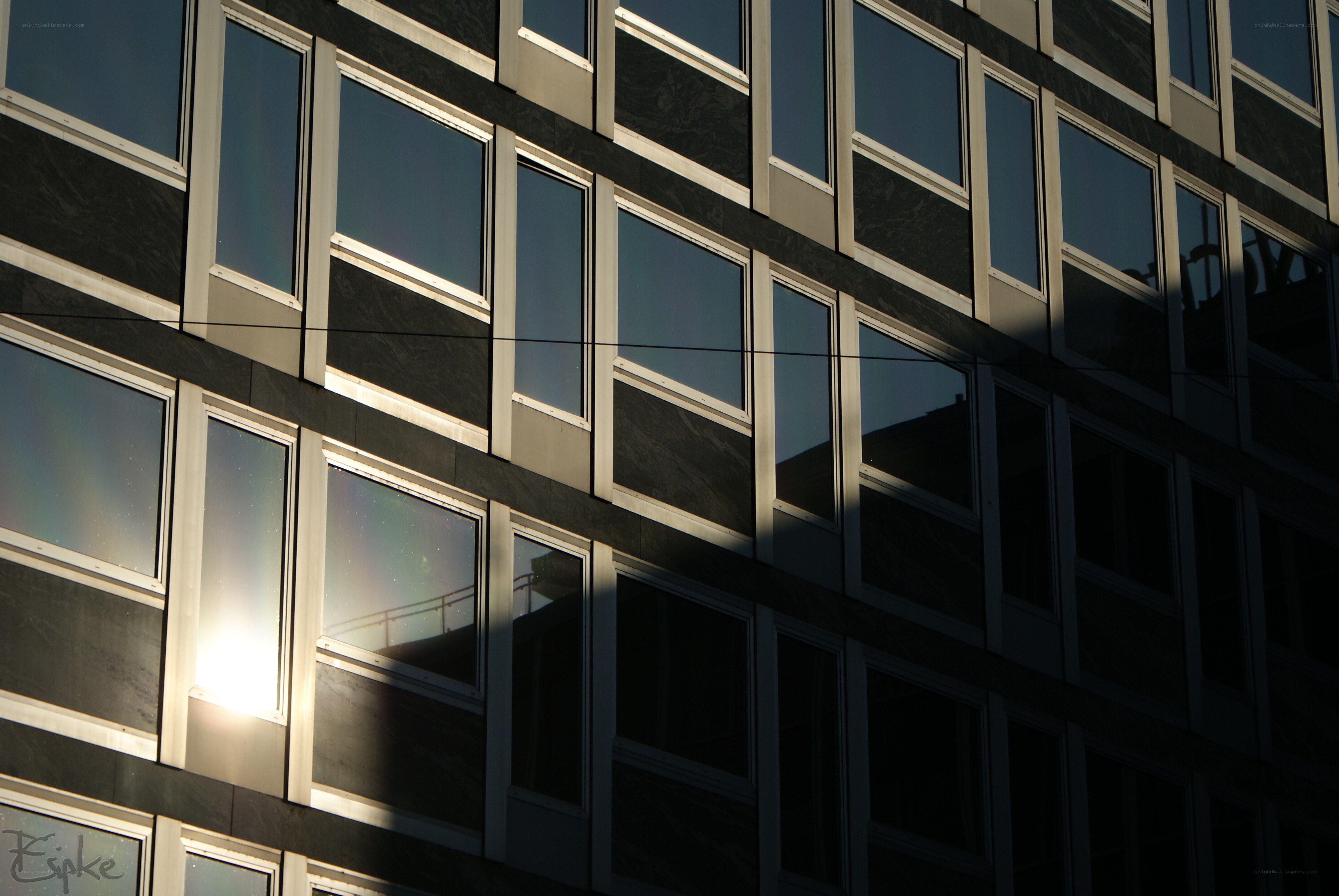 Sunlight on a building facade
