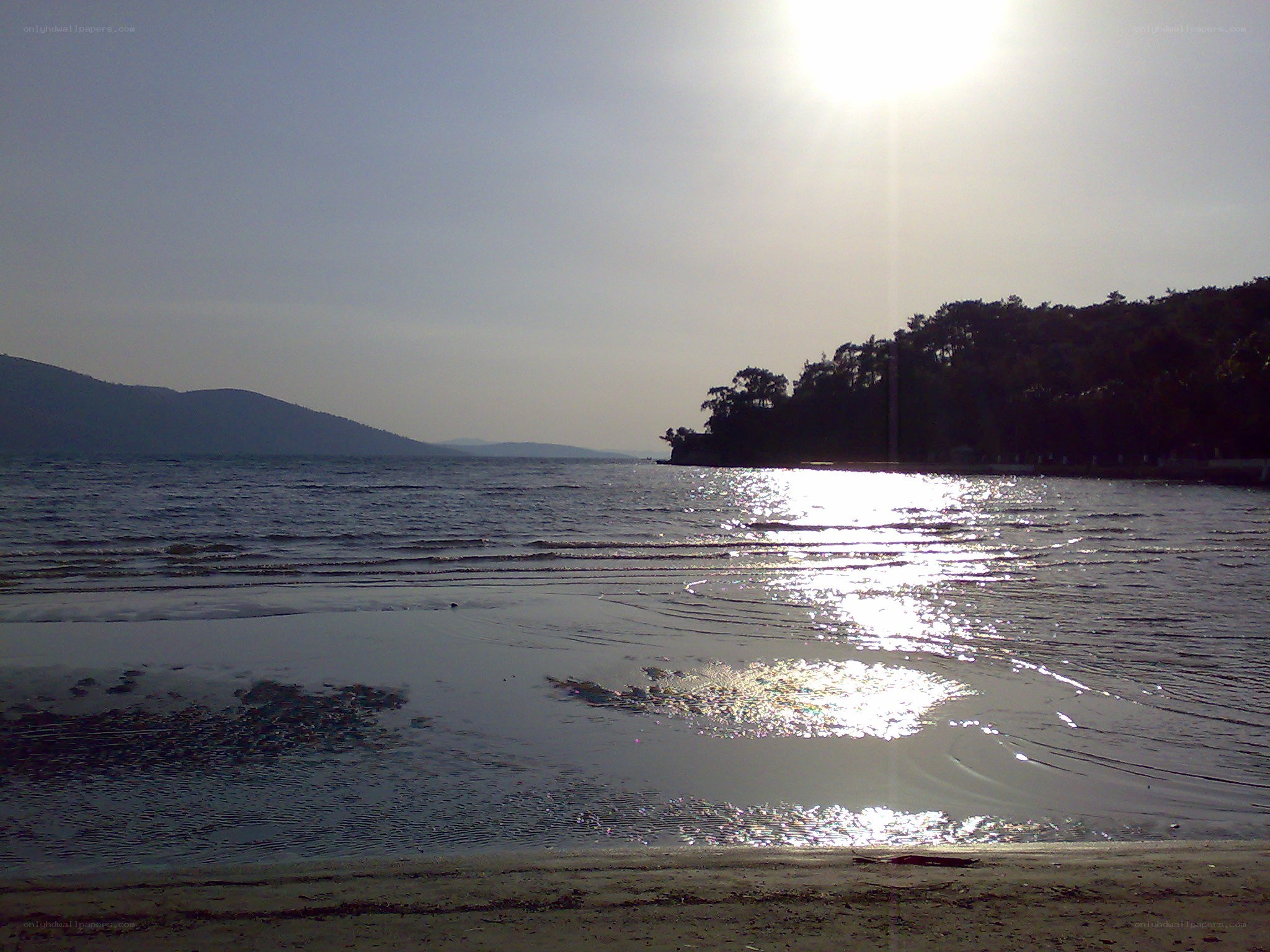 Sunlight on a calm beach