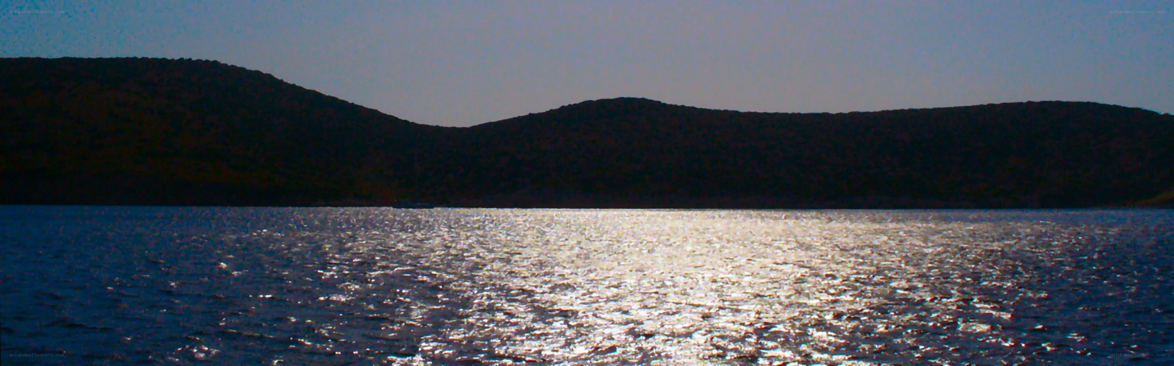 Sunlight on a calm lake