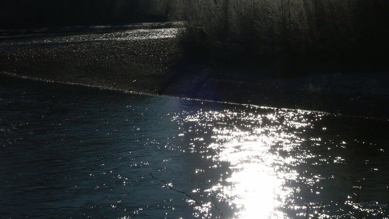 Sunlight on a flowing river