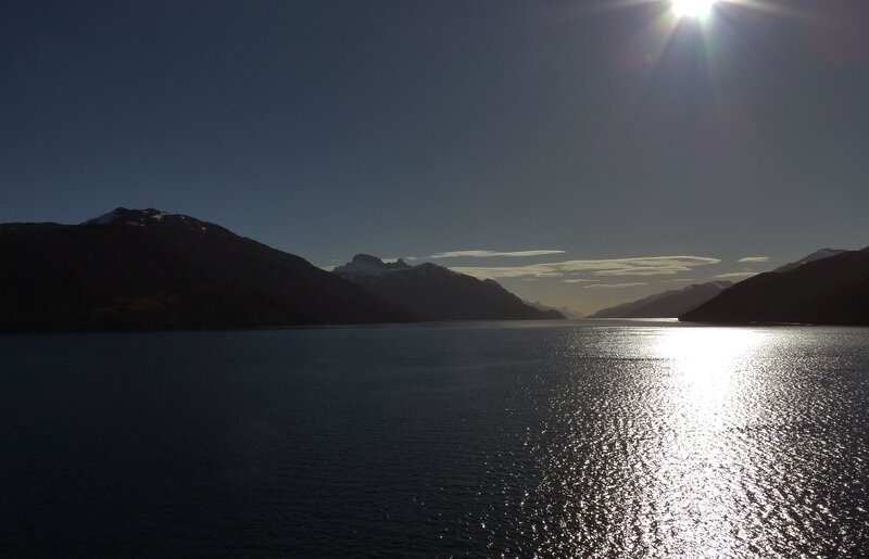 Sunlight on a mountain lake