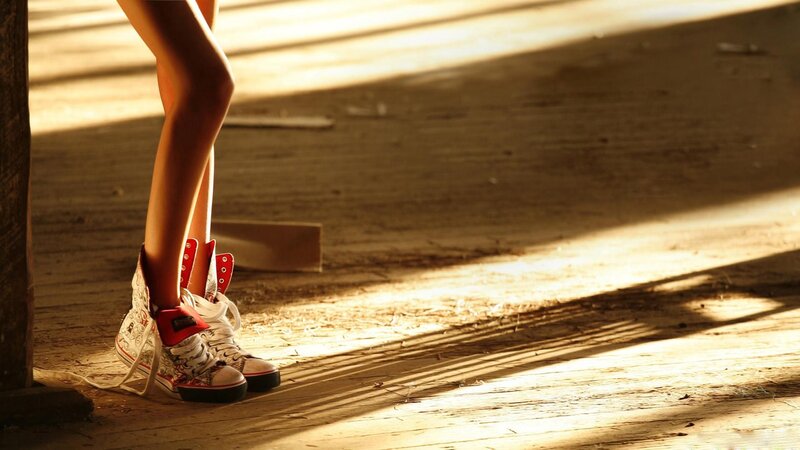 Sunlight on a person's legs