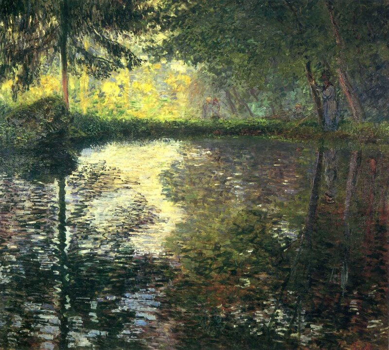 Sunlight on a River in the Forest
