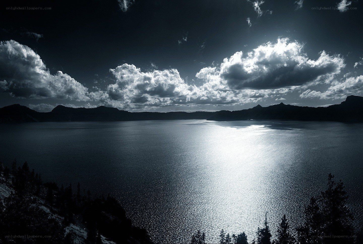 Sunlight on a serene lake