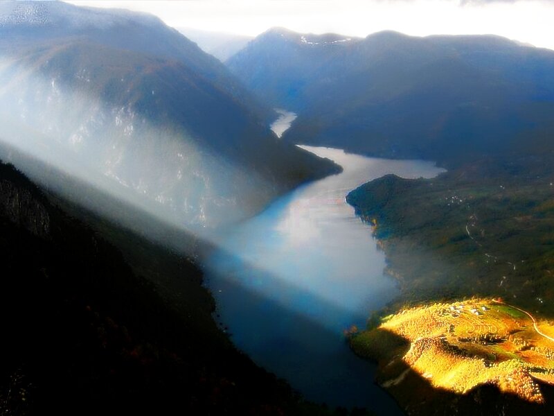 Sunlight on Fjord