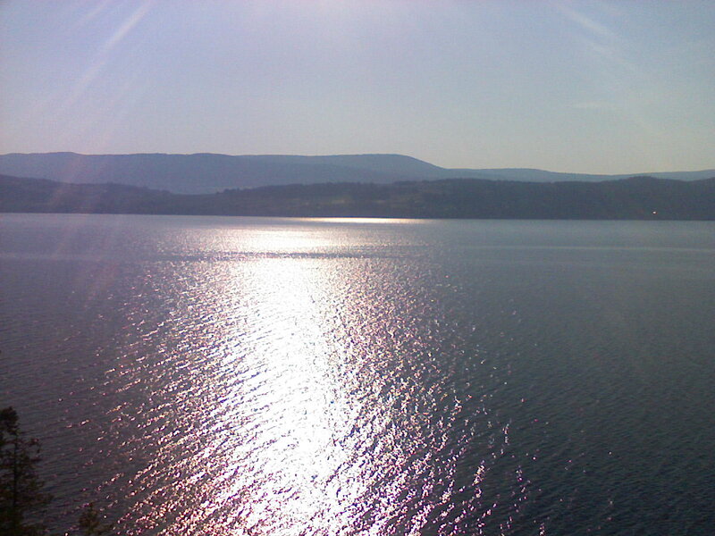 Sunlight on Lake Surface — Blue