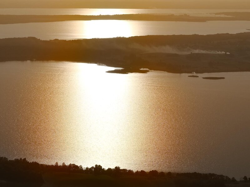 Sunlight on Lake Surface — Gold