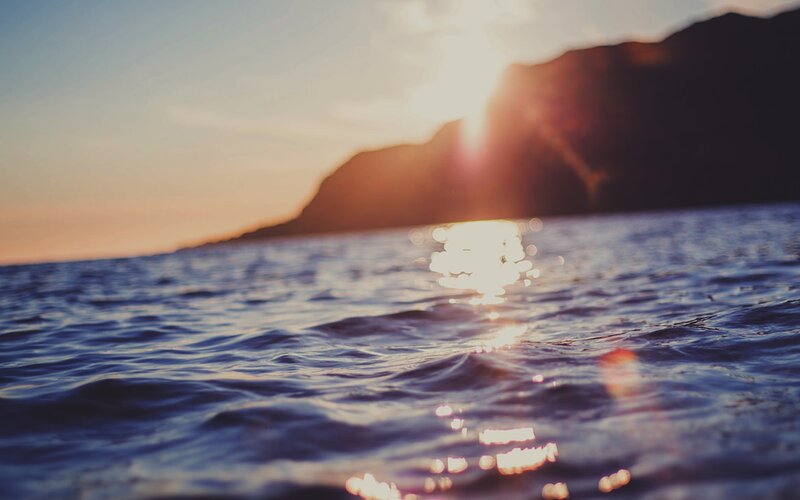 Sunlight on Ocean Waves — Blue