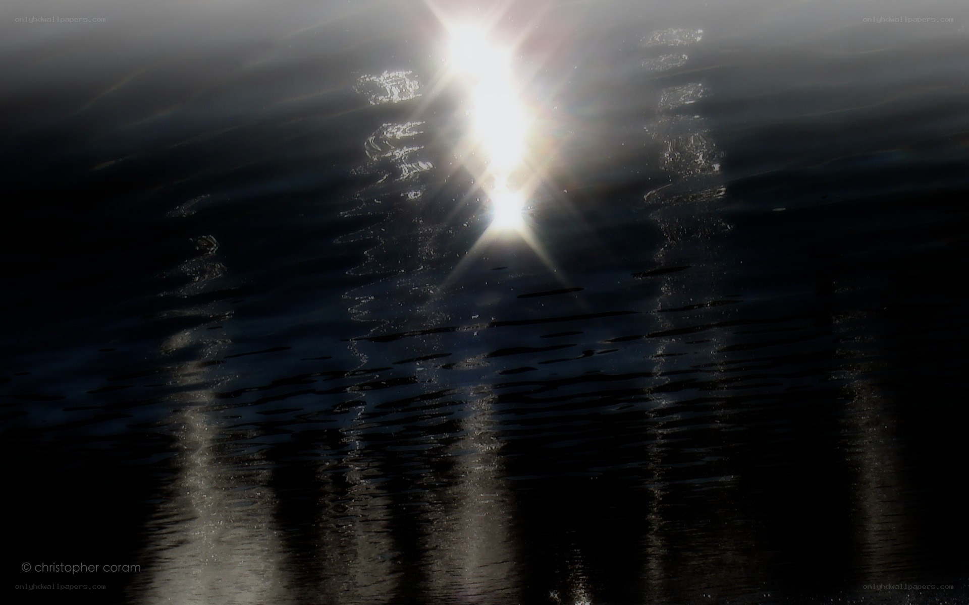 Sunlight on rippling water