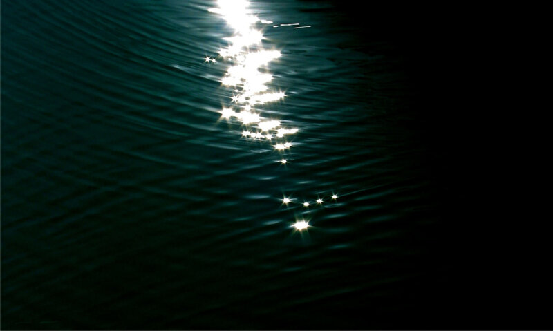 Sunlight on rippling water