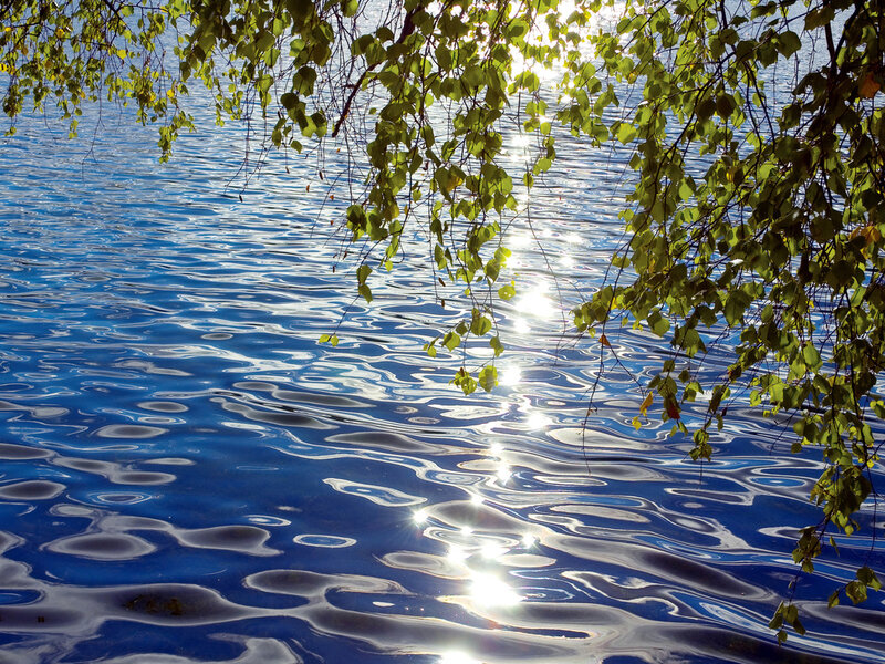 Sunlight on Rippling Water — Blue