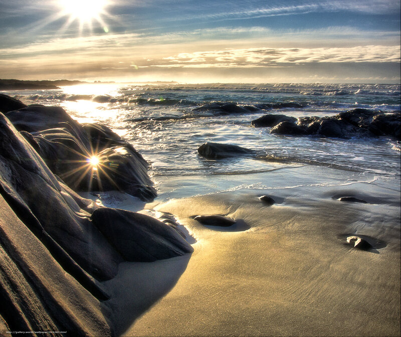 Sunlight on Rocky Beach