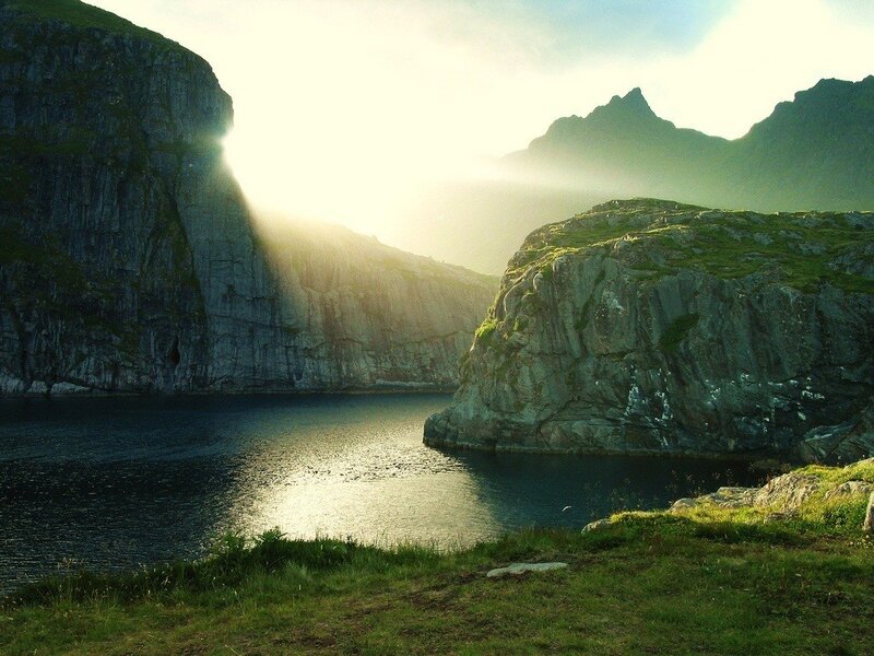 Sunlight on Rocky Cliffs