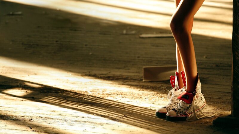 Sunlight on sneakers