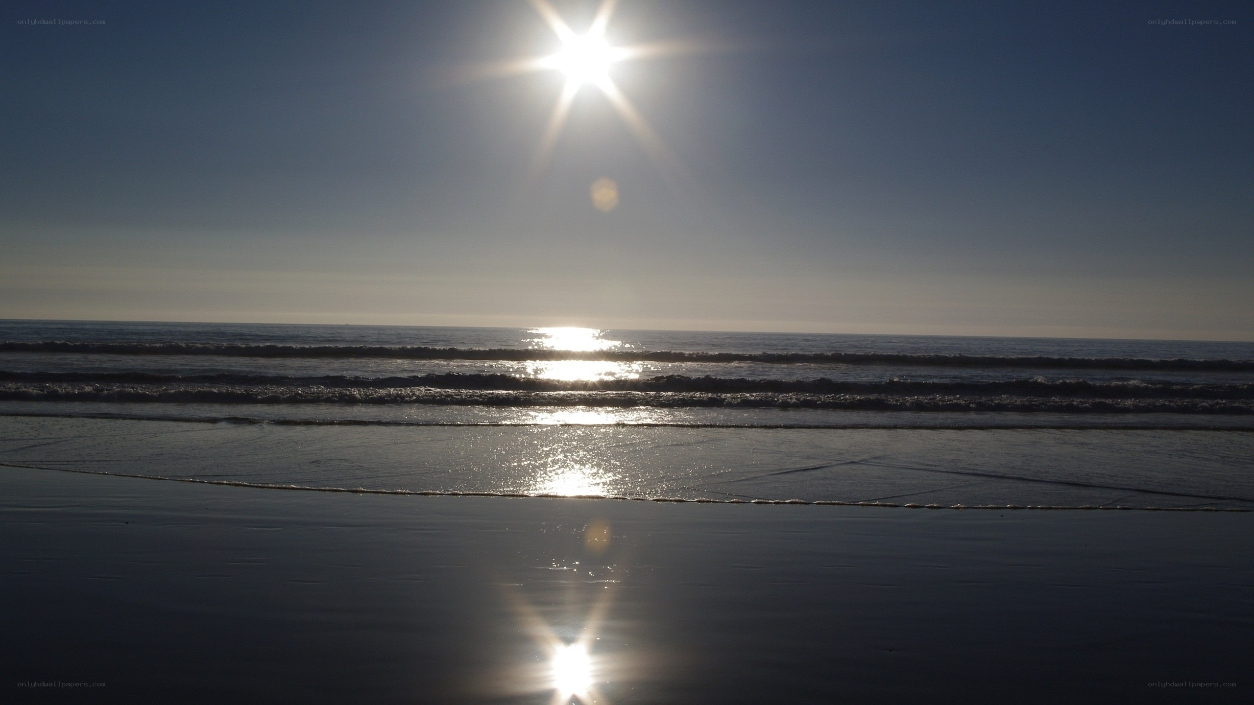 Sunlight on the ocean at dawn