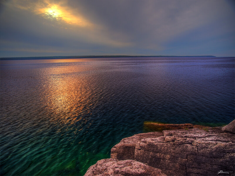 Sunlight on Water — Blue, Dramatic