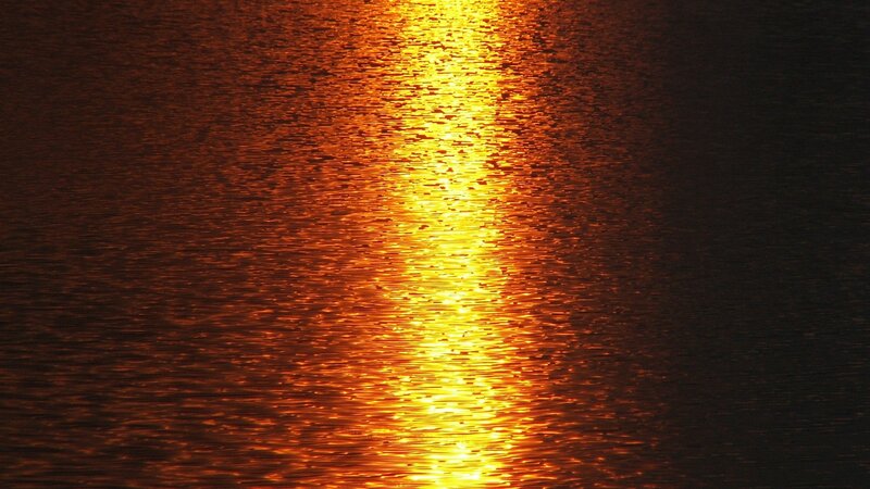 Sunlight on Water — Orange, Dramatic, Sunset