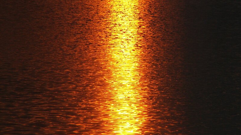 Sunlight on Water — Orange, Dramatic