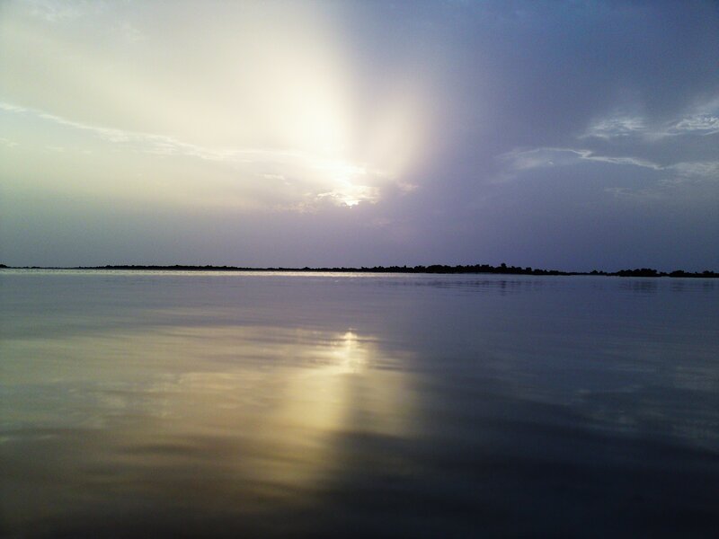 Sunlight on Water Surface — Blue
