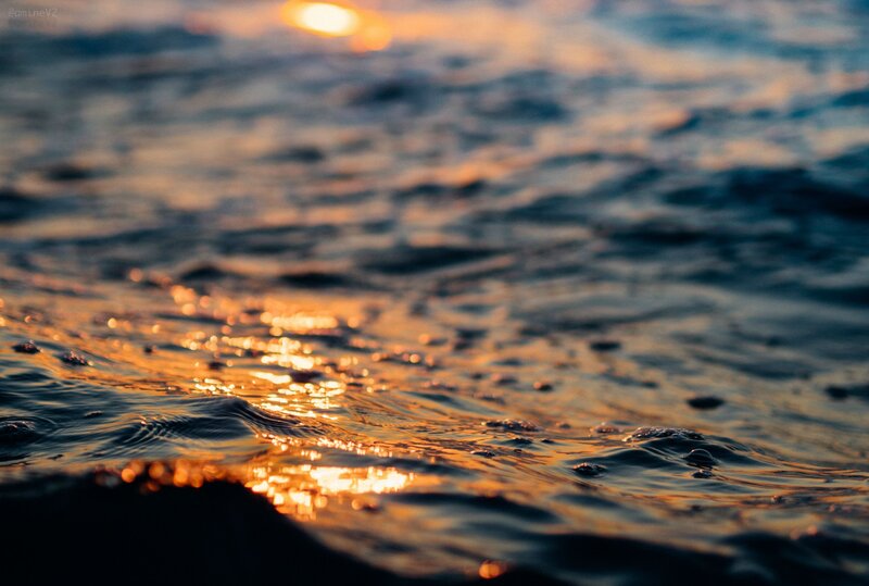 Sunlight on Water Surface — Orange, Serene