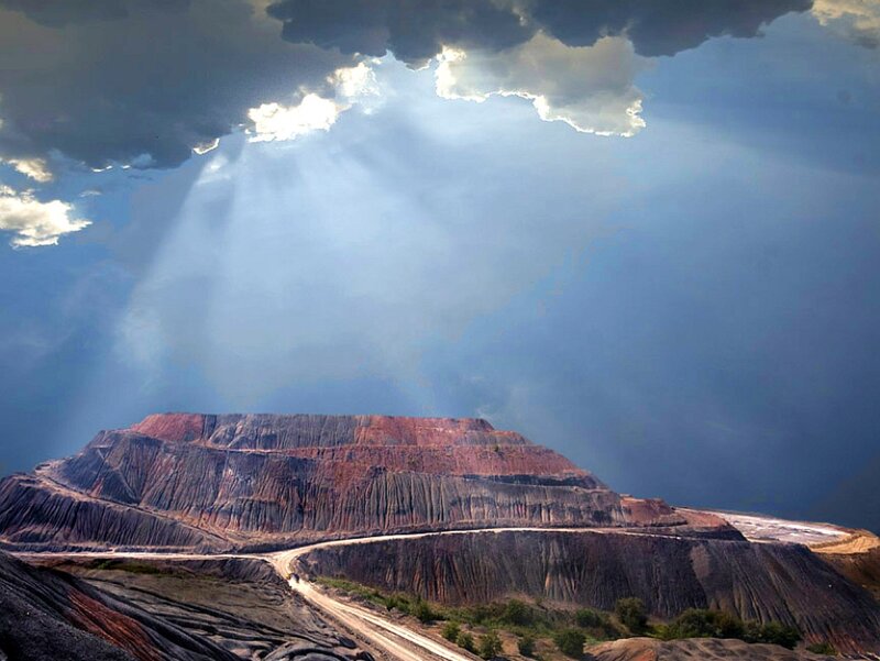 Sunlight over a quarry