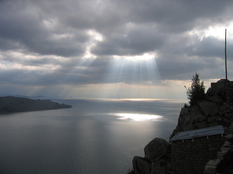 Sunlight over a vast lake